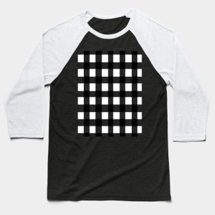 Black and white checkered pattern Baseball T-Shirt